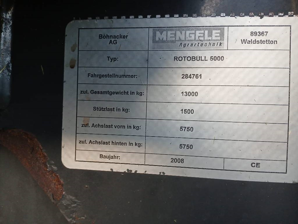 Mengele Rotobull 5000 Mengele Rotobull 5000: صورة 28 Mengele Rotobull 5000 Mengele Rotobull 5000: صورة 28