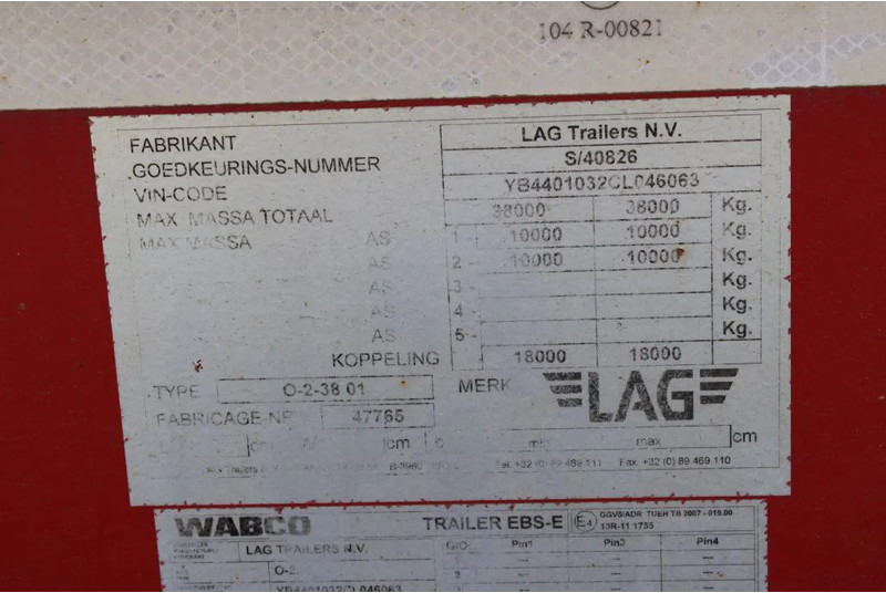 قلابة نصف مقطورة نصف مقطورة قلابة LAG O-2-38 01 + 2 axle + KIPPER + 27 cub: صورة 20 قلابة نصف مقطورة نصف مقطورة قلابة LAG O-2-38 01 + 2 axle + KIPPER + 27 cub: صورة 20