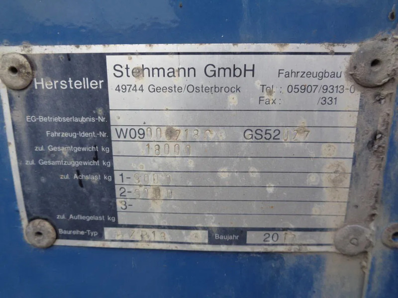 مقطورة ستارة جانبية Stehmann AZP 18 + 2 AXLE + 1.16 vloer hoogte: صورة 16