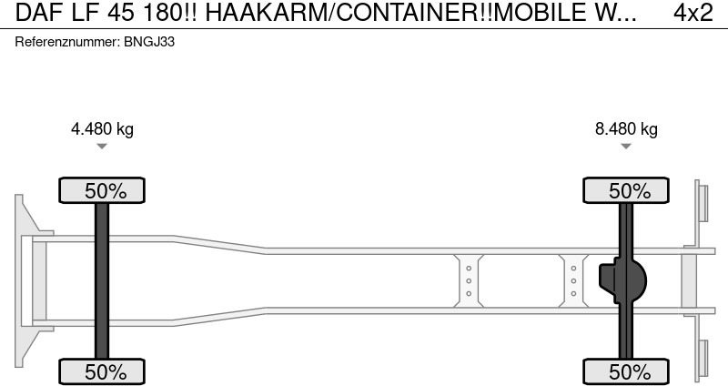 شاحنة ذات خطاف DAF LF 45 180!! HAAKARM/CONTAINER!!MOBILE WORKSHOP!!: صورة 20