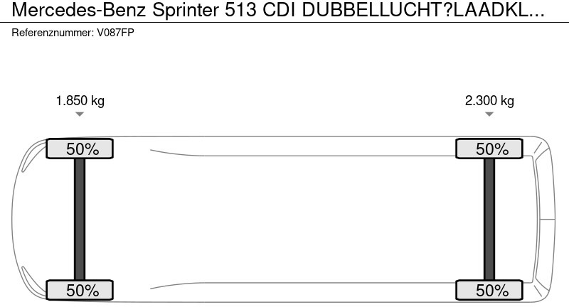 شاحنة مغلقة الصندوق Mercedes-Benz Sprinter 513 CDI DUBBELLUCHT?LAADKLEP/LBW/103dkm!!: صورة 16