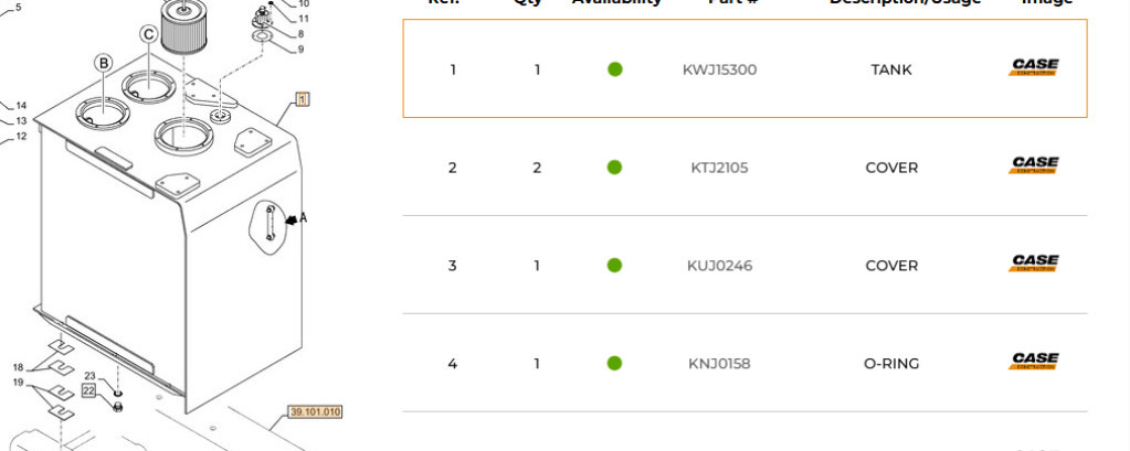 Case KWJ15300 - خزان هيدروليكي - آلات البناء: صورة 1 Case KWJ15300 - خزان هيدروليكي - آلات البناء: صورة 1