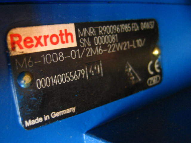 Rexroth R900961985 - M6-1008-01/2M6-22W21 - صمام هيدروليكي - آلات البناء: صورة 1 Rexroth R900961985 - M6-1008-01/2M6-22W21 - صمام هيدروليكي - آلات البناء: صورة 1