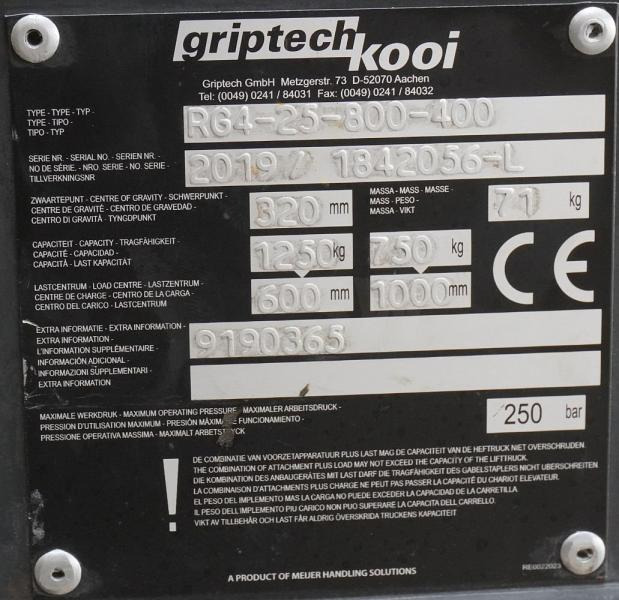 GRIPTECH Griptech RG 4 25 800/400 - شوكة - معدات المناولة: صورة 4 GRIPTECH Griptech RG 4 25 800/400 - شوكة - معدات المناولة: صورة 4