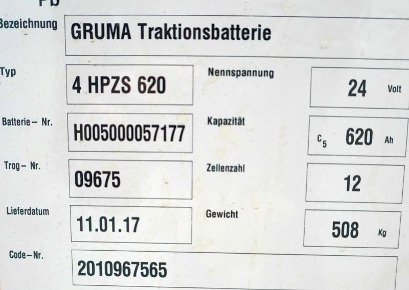 GRUMA 24 Volt 4 PzS 620 Ah - بطارية - معدات المناولة: صورة 5 GRUMA 24 Volt 4 PzS 620 Ah - بطارية - معدات المناولة: صورة 5