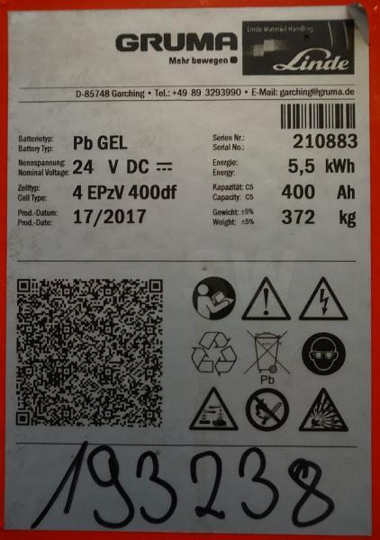 GRUMA 24 Volt 4 PzV 400 Ah - بطارية - معدات المناولة: صورة 5 GRUMA 24 Volt 4 PzV 400 Ah - بطارية - معدات المناولة: صورة 5