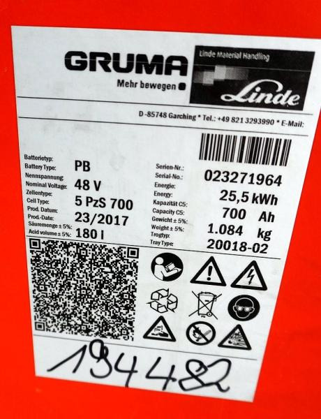 GRUMA 48 Volt 5 PzS 700 Ah - بطارية - معدات المناولة: صورة 5 GRUMA 48 Volt 5 PzS 700 Ah - بطارية - معدات المناولة: صورة 5