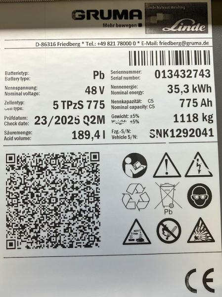 GRUMA 48 Volt 5 PzS 775 Ah - بطارية: صورة 5 GRUMA 48 Volt 5 PzS 775 Ah - بطارية: صورة 5