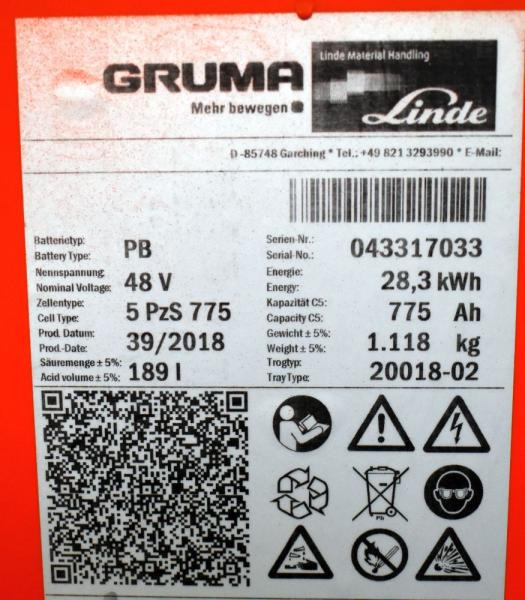 GRUMA 48 Volt 5 PzS 775 Ah - بطارية: صورة 5 GRUMA 48 Volt 5 PzS 775 Ah - بطارية: صورة 5