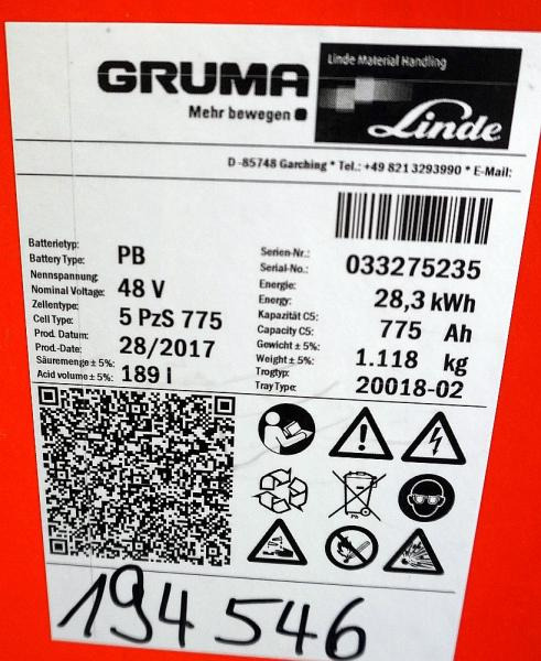 GRUMA 48 Volt 5 PzS 775 Ah - بطارية: صورة 5 GRUMA 48 Volt 5 PzS 775 Ah - بطارية: صورة 5