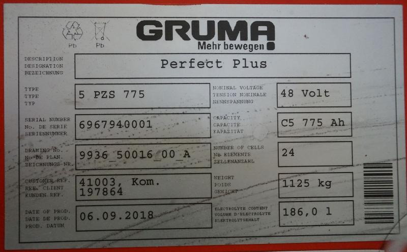 GRUMA 48 Volt 5 PzS 775 Ah - بطارية: صورة 5 GRUMA 48 Volt 5 PzS 775 Ah - بطارية: صورة 5