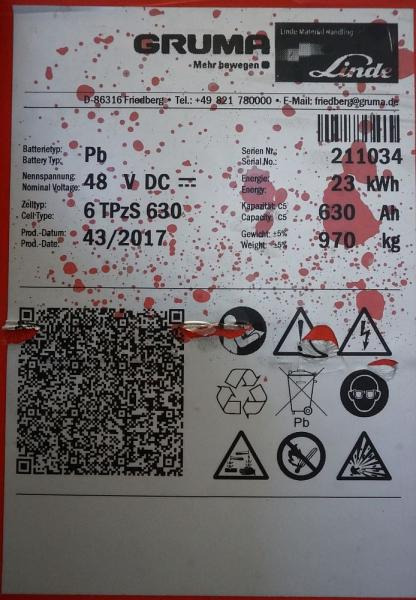 GRUMA 48 Volt 6 PzS 630 Ah - بطارية: صورة 5 GRUMA 48 Volt 6 PzS 630 Ah - بطارية: صورة 5