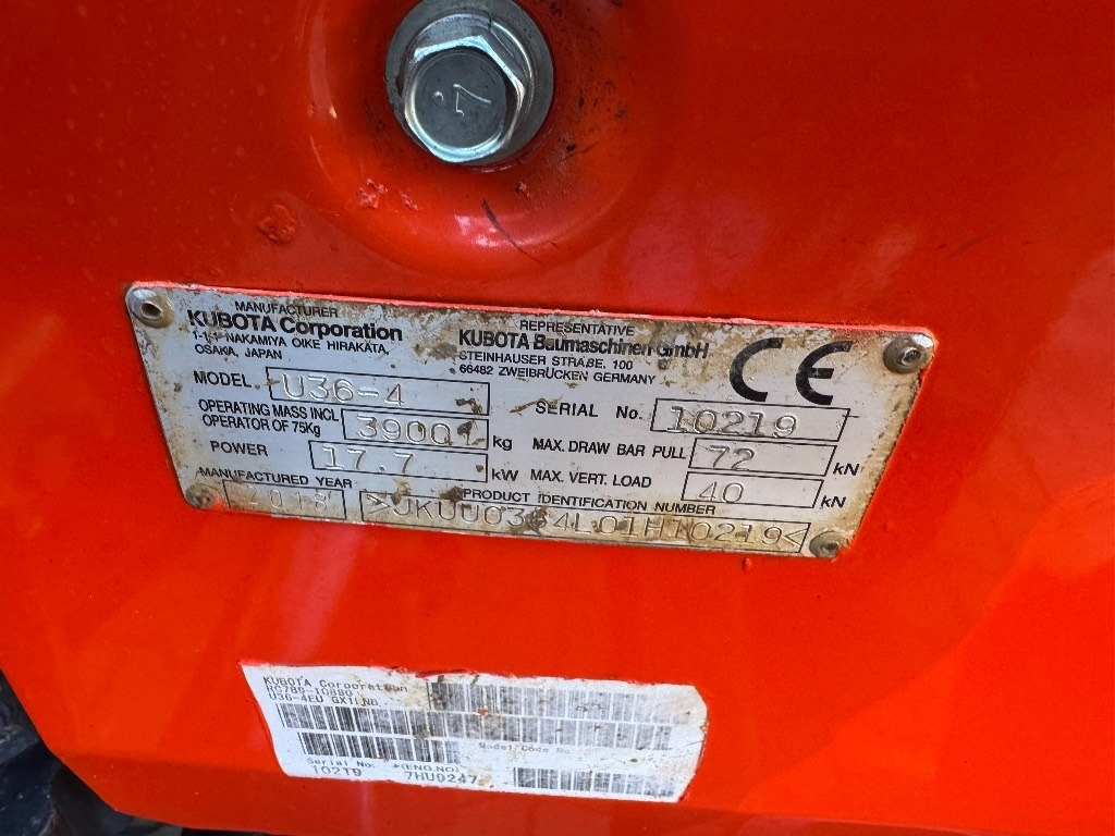 حفارة مُصَّغرة Kubota U 36-4: صورة 9 حفارة مُصَّغرة Kubota U 36-4: صورة 9