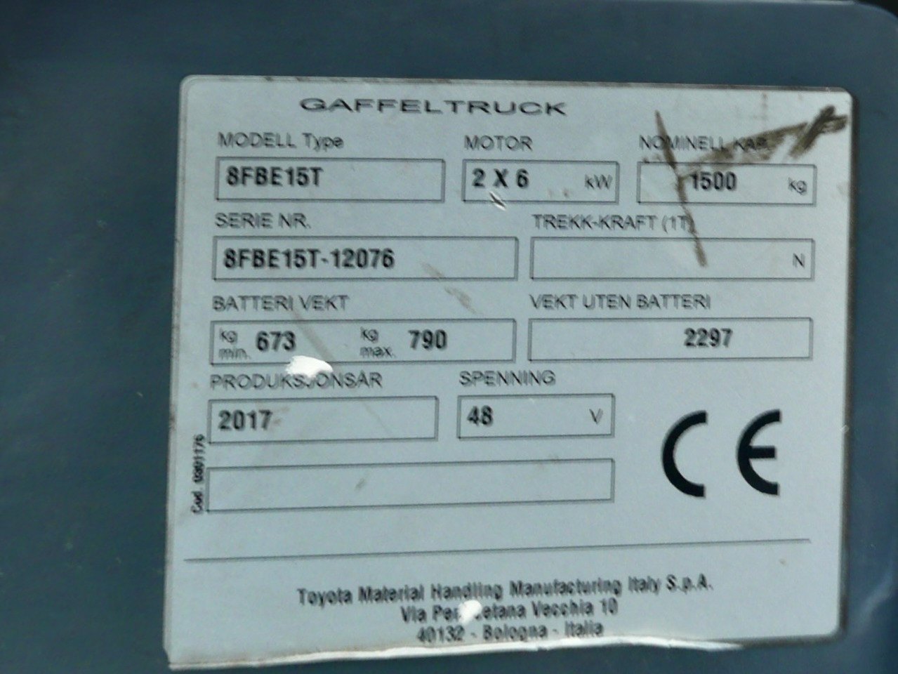 رافعة شوكية كهربائية Toyota 8FBE15T: صورة 11 رافعة شوكية كهربائية Toyota 8FBE15T: صورة 11