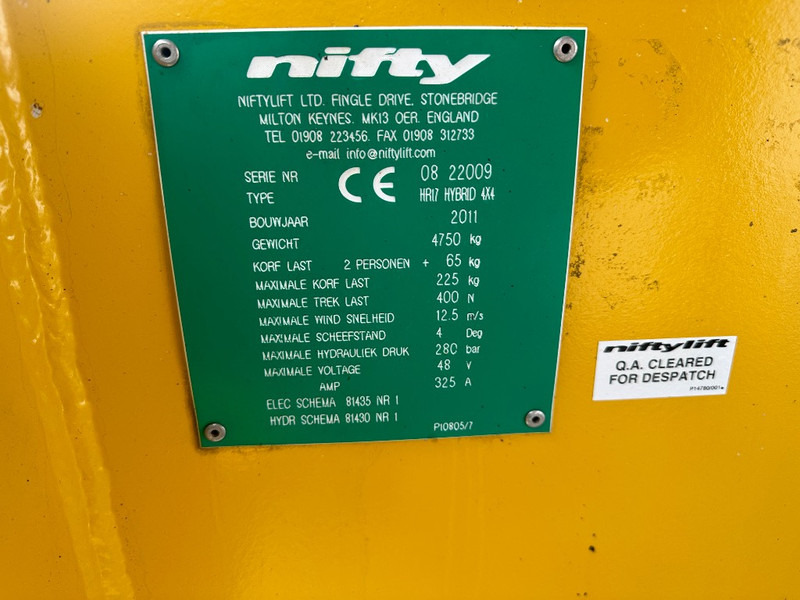 Niftylift HR 17 Hybride 4x4 - شاحنة ذراع مفصلي: صورة 2 Niftylift HR 17 Hybride 4x4 - شاحنة ذراع مفصلي: صورة 2