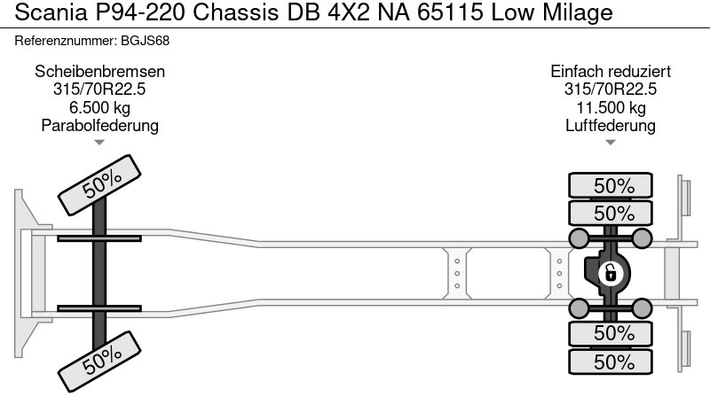 Scania P94-220 Chassis DB 4X2 NA 65115 Low Milage - شاحنة هيكل كابينة: صورة 5 Scania P94-220 Chassis DB 4X2 NA 65115 Low Milage - شاحنة هيكل كابينة: صورة 5