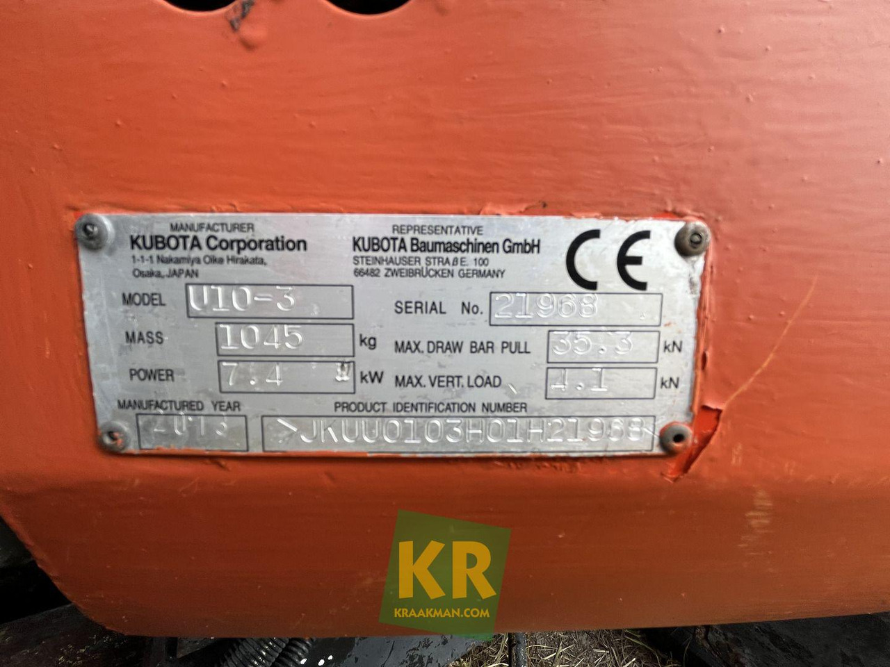 حفارة مُصَّغرة U10-3 graafmachine Kubota: صورة 10