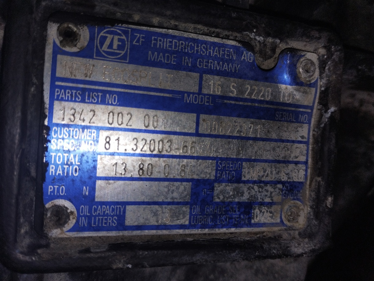 MAN Skrzynia Biegów TGA TGS ZF 16S2020 TO 16 S 2020 0.84 4x4 6x4 6x6 8x4 8x6 8x8 - علبة التروس و قطع الغيار - شاحنة: صورة 3 MAN Skrzynia Biegów TGA TGS ZF 16S2020 TO 16 S 2020 0.84 4x4 6x4 6x6 8x4 8x6 8x8 - علبة التروس و قطع الغيار - شاحنة: صورة 3