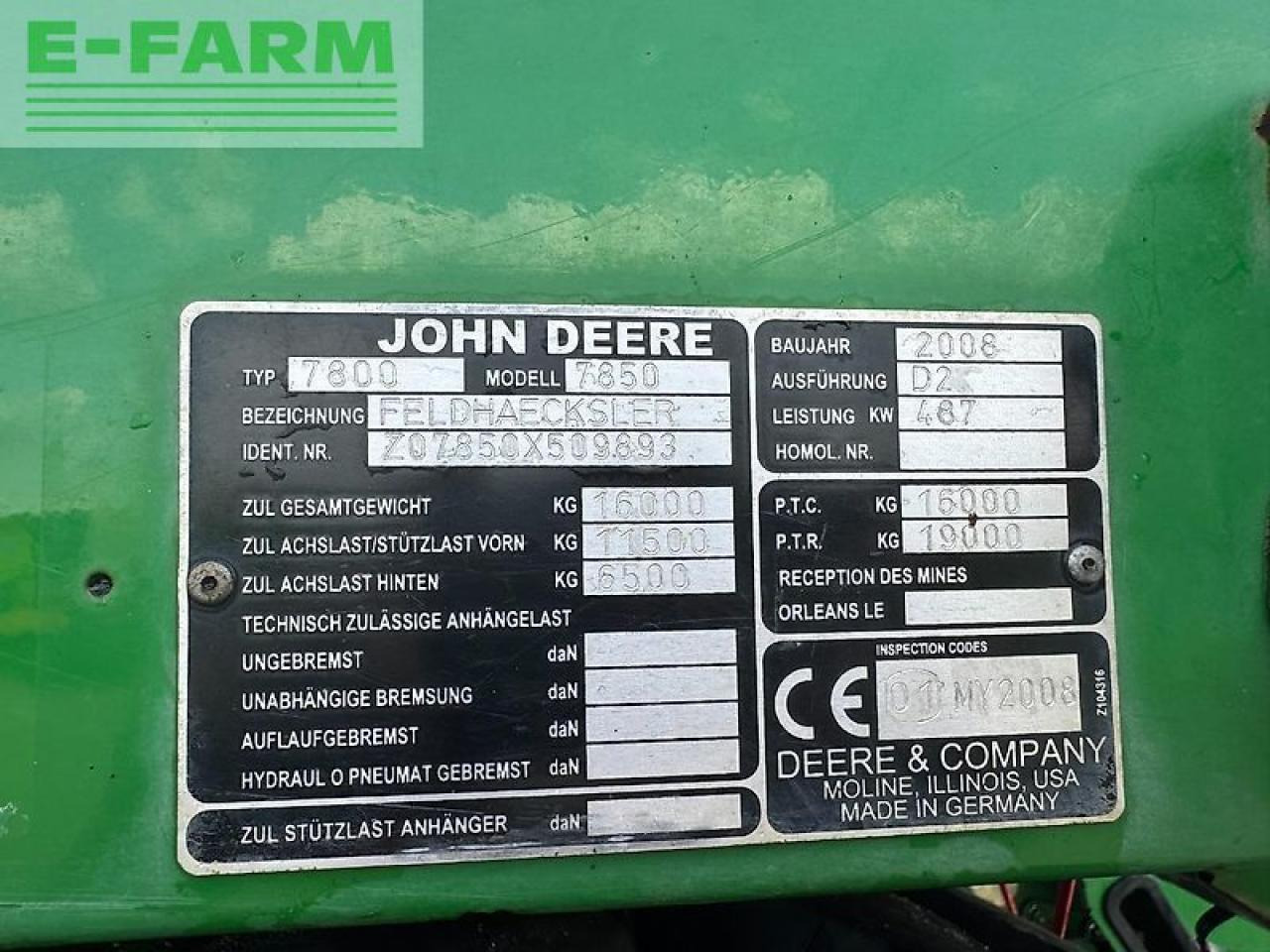 حصادة الأعلاف John Deere 7850: صورة 10