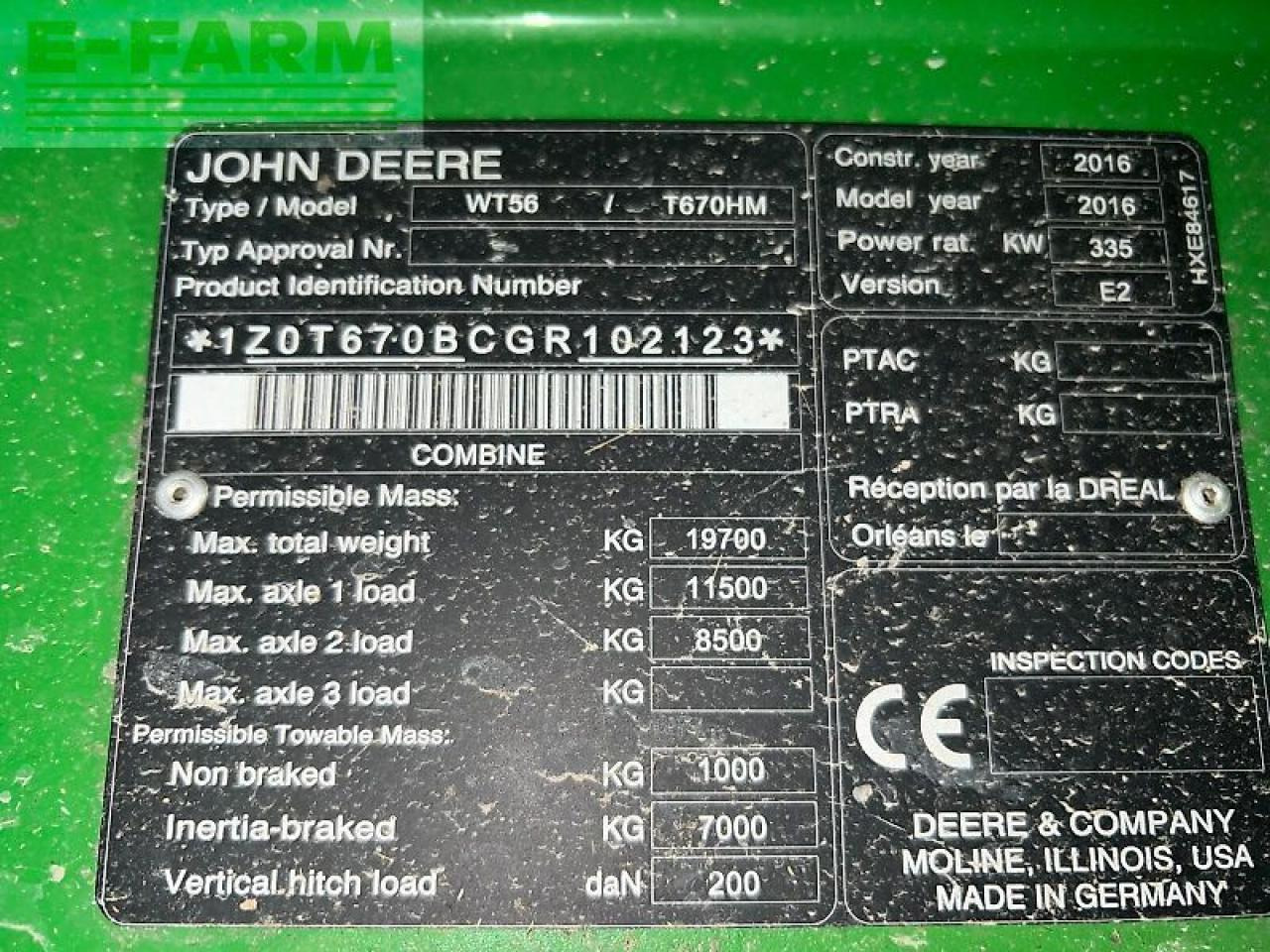 حصادة موحَّدة John Deere t670: صورة 14