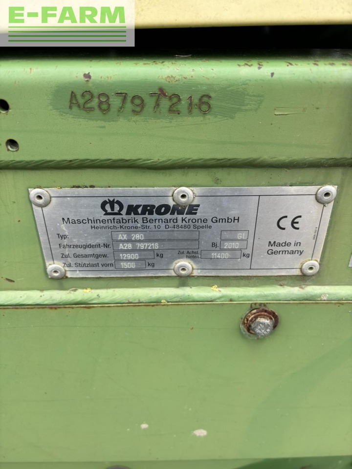 مقطورة زراعية قلابة Krone AX 280 GL: صورة 14