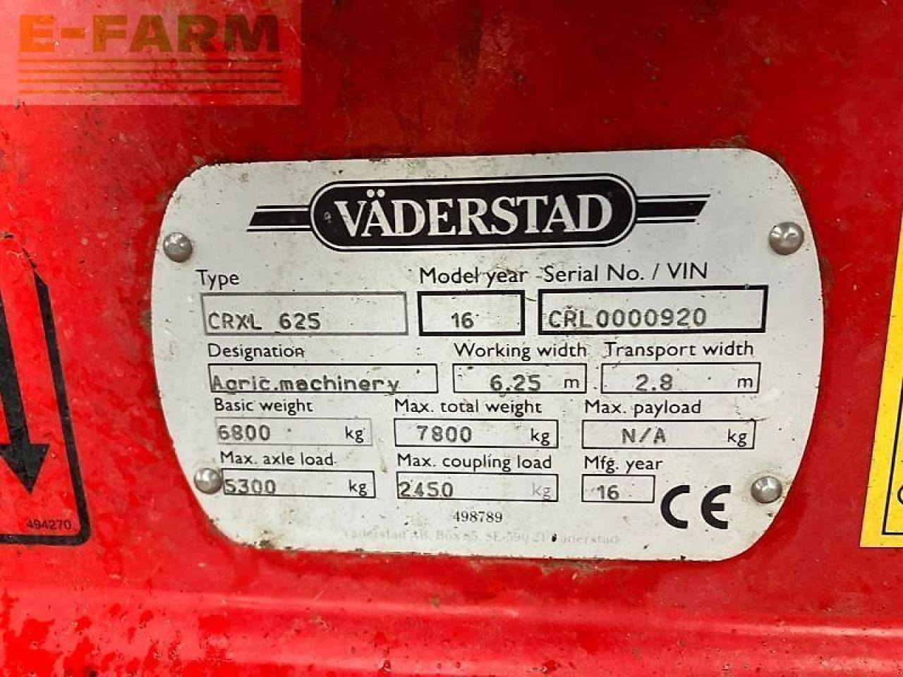 قرص مسلفة Väderstad crxl 625: صورة 12 قرص مسلفة Väderstad crxl 625: صورة 12