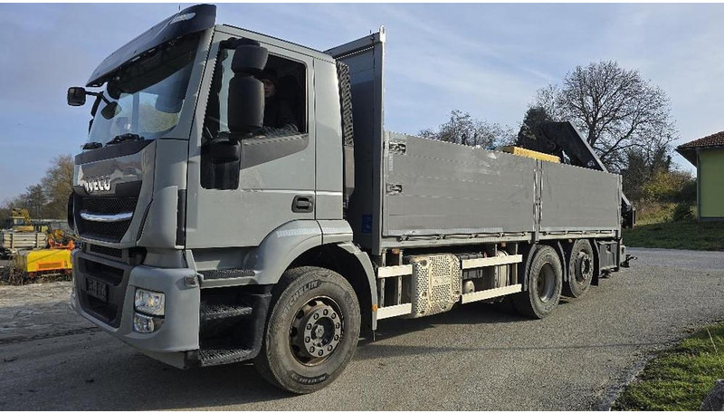 Iveco Stralis 6x2 Baustoffpritsche mit Hiab 228-E5 Kran - شاحنة كرين: صورة 1 Iveco Stralis 6x2 Baustoffpritsche mit Hiab 228-E5 Kran - شاحنة كرين: صورة 1