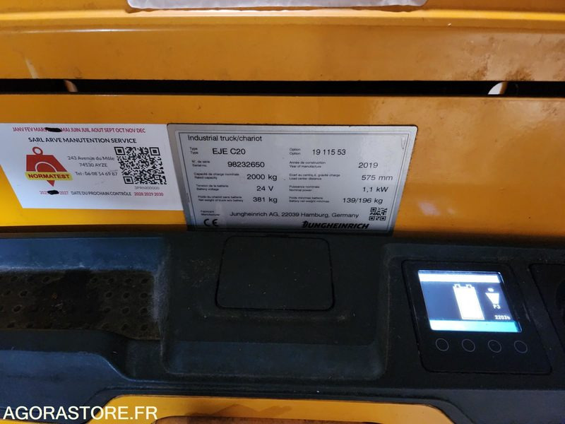 2 TRANSPALETTES ELECTRIQUE A LEVEE INITIALE 24V 150Ah CHARGEUR EMBARQUE DE 2019 - شاحنة باليت: صورة 3 2 TRANSPALETTES ELECTRIQUE A LEVEE INITIALE 24V 150Ah CHARGEUR EMBARQUE DE 2019 - شاحنة باليت: صورة 3