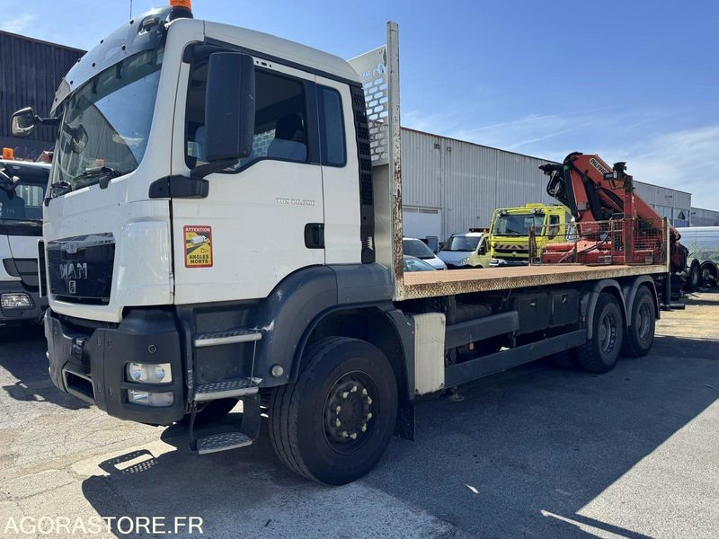 MAN TGS 26.360 - PLATEAU GRUE PALFINGER PK16002 - 26T - 2012 / 445000 KM - شاحنات مسطحة: صورة 1 MAN TGS 26.360 - PLATEAU GRUE PALFINGER PK16002 - 26T - 2012 / 445000 KM - شاحنات مسطحة: صورة 1