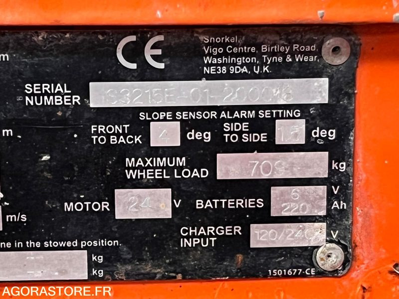 Nacelle ciseaux 6,5M électrique SNORKEL S3215E - 2016 - 840 heures Nacelle ciseaux 6,5M électrique SNORKEL S3215E - 2016 - 840 heures: صورة 8 Nacelle ciseaux 6,5M électrique SNORKEL S3215E - 2016 - 840 heures Nacelle ciseaux 6,5M électrique SNORKEL S3215E - 2016 - 840 heures: صورة 8