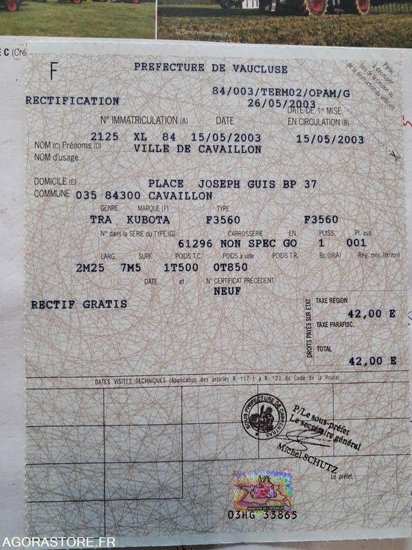 TONDEUSE AUTOPORTEE FRONTALE F3560 KUBOTA TONDEUSE AUTOPORTEE FRONTALE F3560 KUBOTA: صورة 6 TONDEUSE AUTOPORTEE FRONTALE F3560 KUBOTA TONDEUSE AUTOPORTEE FRONTALE F3560 KUBOTA: صورة 6