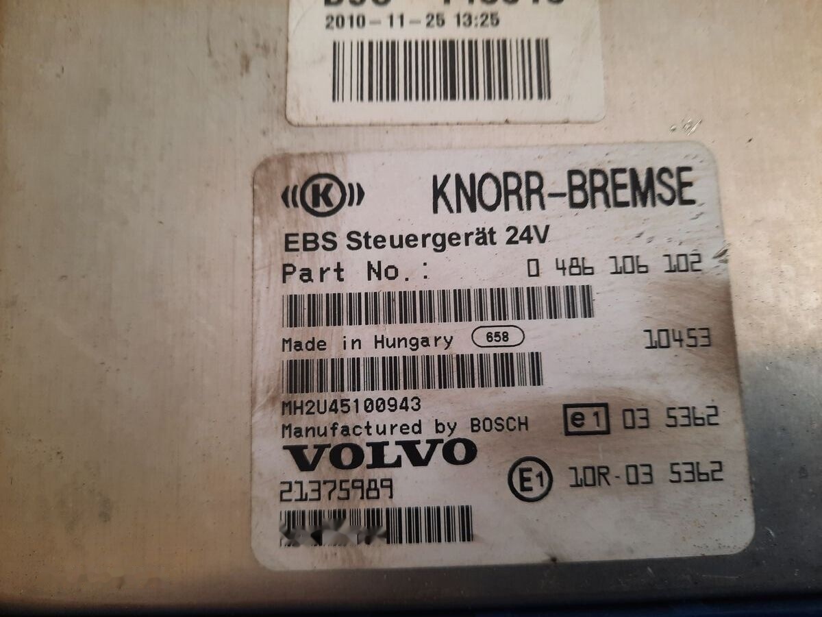 وحدة تحكم الكتروني - حافلة Volvo KNOR-BREMSE EBS 0486106063, 0486106028.\\\\ 0486106050 .\\ 063\\   Volvo Scania: صورة 10