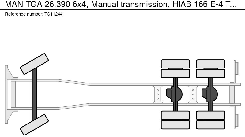 شاحنة قلاب, شاحنة كرين MAN TGA 26.390 6x4, Handgeschakeld, HIAB 166 E-4: صورة 8