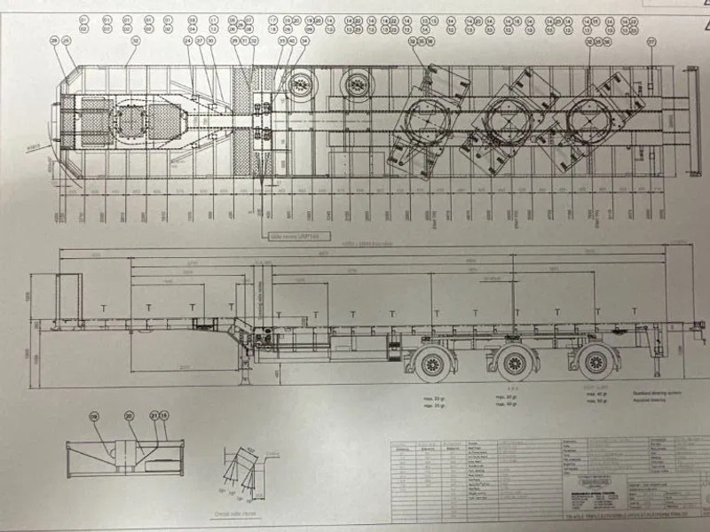 Broshuis 3 X EXTENDABLE TOTALE 42 M + EXTENSION TRACK DEFECTIVE - عربة منخفضة مسطحة نصف مقطورة: صورة 2 Broshuis 3 X EXTENDABLE TOTALE 42 M + EXTENSION TRACK DEFECTIVE - عربة منخفضة مسطحة نصف مقطورة: صورة 2