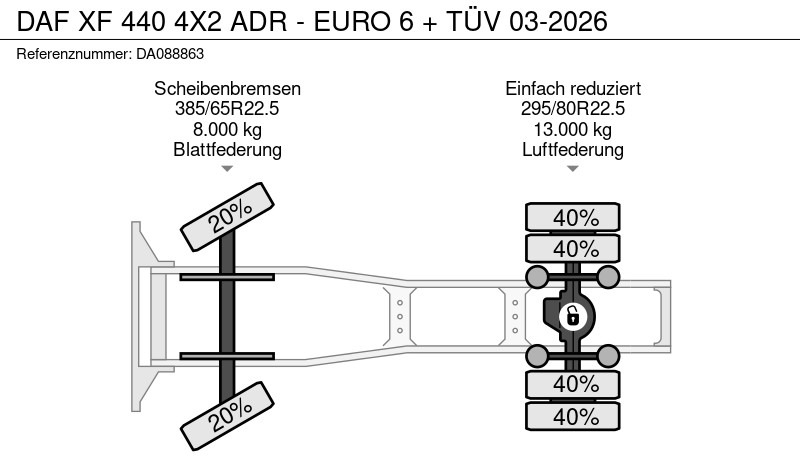 DAF XF 440 4X2 ADR - EURO 6 + TÜV 03-2026 DAF XF 440 4X2 ADR - EURO 6 + TÜV 03-2026: صورة 18