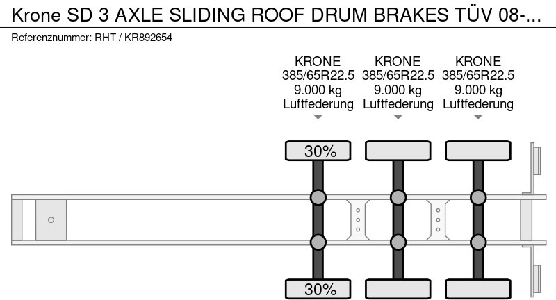 Krone SD 3 AXLE SLIDING ROOF DRUM BRAKES TÜV 08-2026 Krone SD 3 AXLE SLIDING ROOF DRUM BRAKES TÜV 08-2026: صورة 11