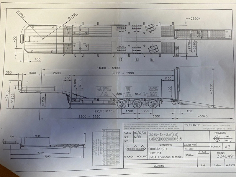 Nooteboom OSDS-48-03V, 6 M EXTENDABLE, LAST AXLE STEERING. FIRST LIFT AXEL, HYDRAULIC RAMPS - عربة منخفضة مسطحة نصف مقطورة: صورة 2 Nooteboom OSDS-48-03V, 6 M EXTENDABLE, LAST AXLE STEERING. FIRST LIFT AXEL, HYDRAULIC RAMPS - عربة منخفضة مسطحة نصف مقطورة: صورة 2