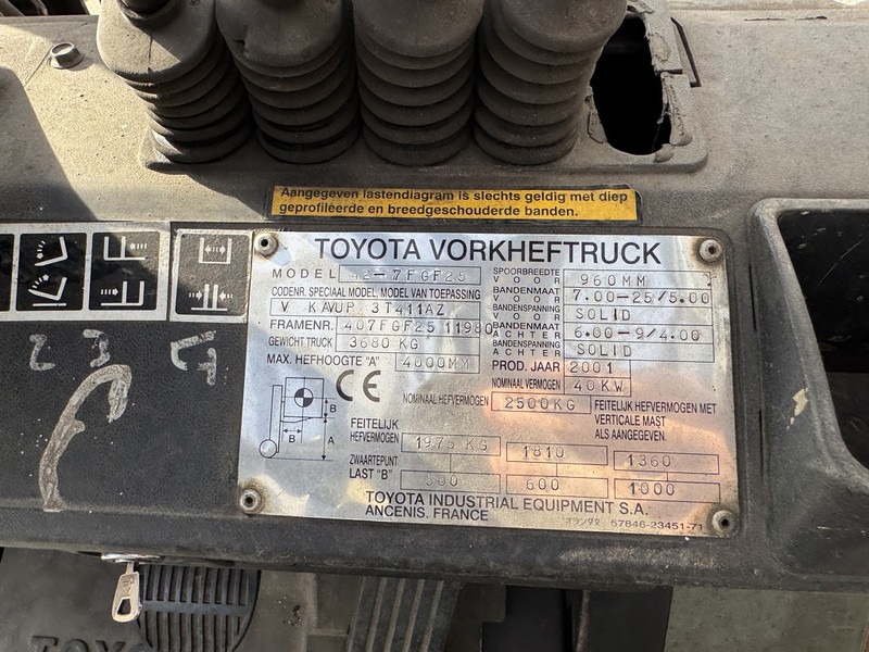 رافعة شوكية تعمل بالغاز Toyota 42-7FGF25 duplo 400 3e / 4e Functie LPG 2001: صورة 16 رافعة شوكية تعمل بالغاز Toyota 42-7FGF25 duplo 400 3e / 4e Functie LPG 2001: صورة 16