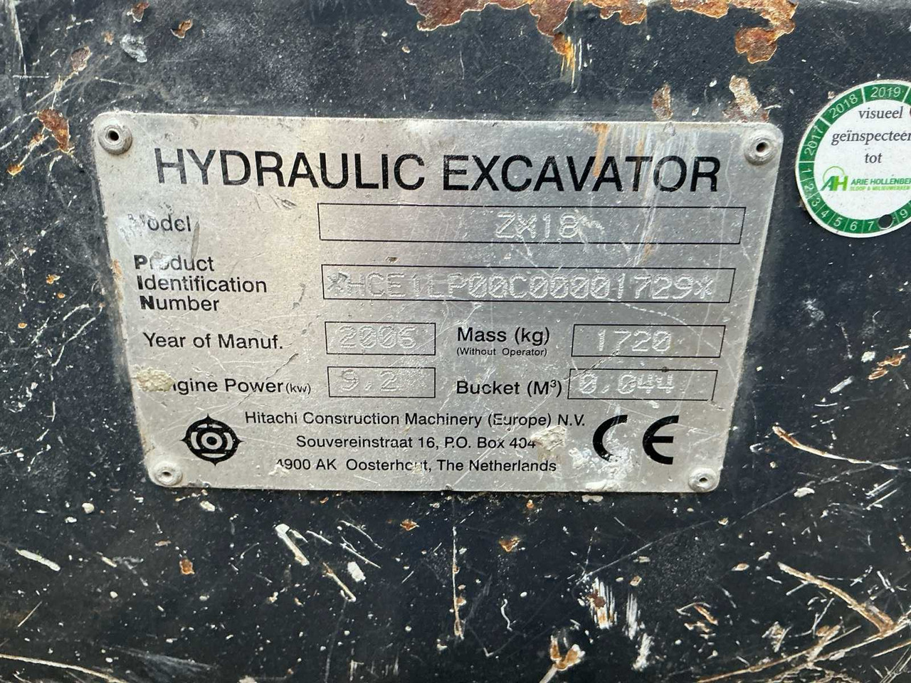 حفارة 2006 HITACHI ZX18 CRAWLER EXCAVATOR: صورة 36 حفارة 2006 HITACHI ZX18 CRAWLER EXCAVATOR: صورة 36