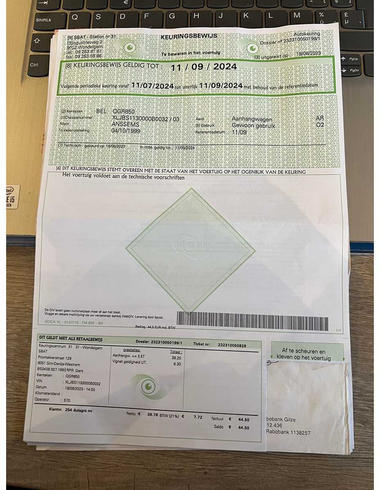 عربة مقطورة ANSSEMS - 1300 - BS1300 - TRAILER: صورة 12