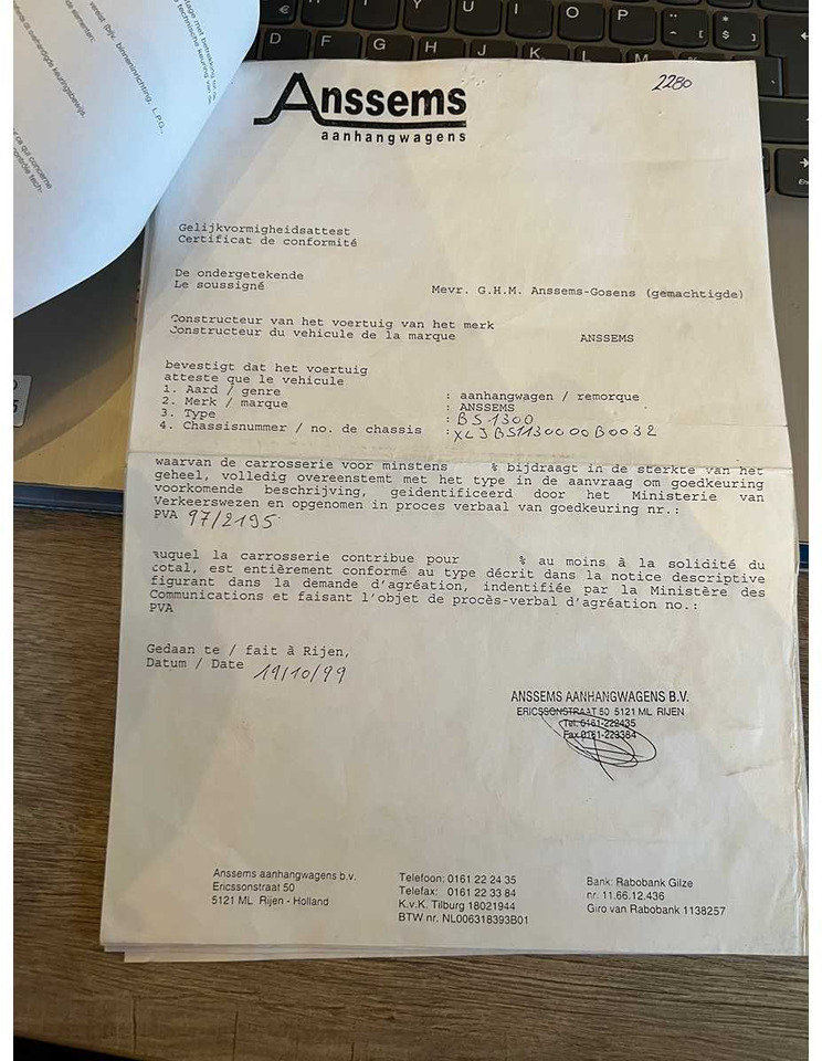 عربة مقطورة ANSSEMS - 1300 - BS1300 - TRAILER: صورة 13