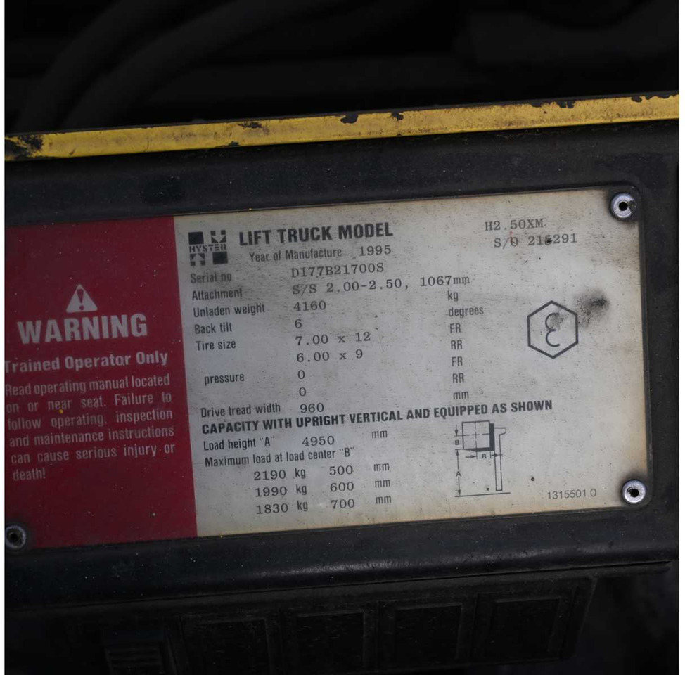 رافعة شوكية HYSTER - 1995 - H2.50XM - FORKLIFT TRUCK: صورة 10 رافعة شوكية HYSTER - 1995 - H2.50XM - FORKLIFT TRUCK: صورة 10