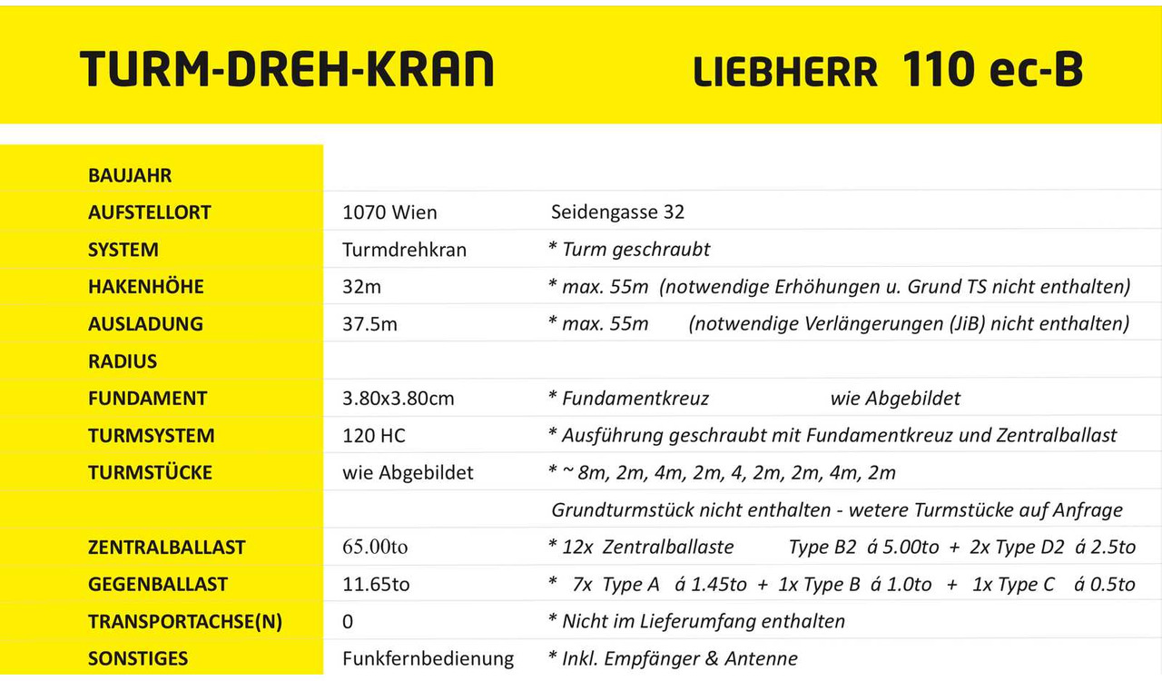 رافعة برجية Liebherr 110 EC-B 6 FR.tronic: صورة 17