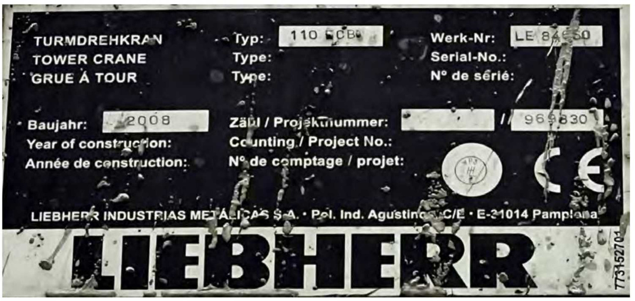 Liebherr 110 EC-B 6 FR.tronic - رافعة برجية: صورة 5 Liebherr 110 EC-B 6 FR.tronic - رافعة برجية: صورة 5