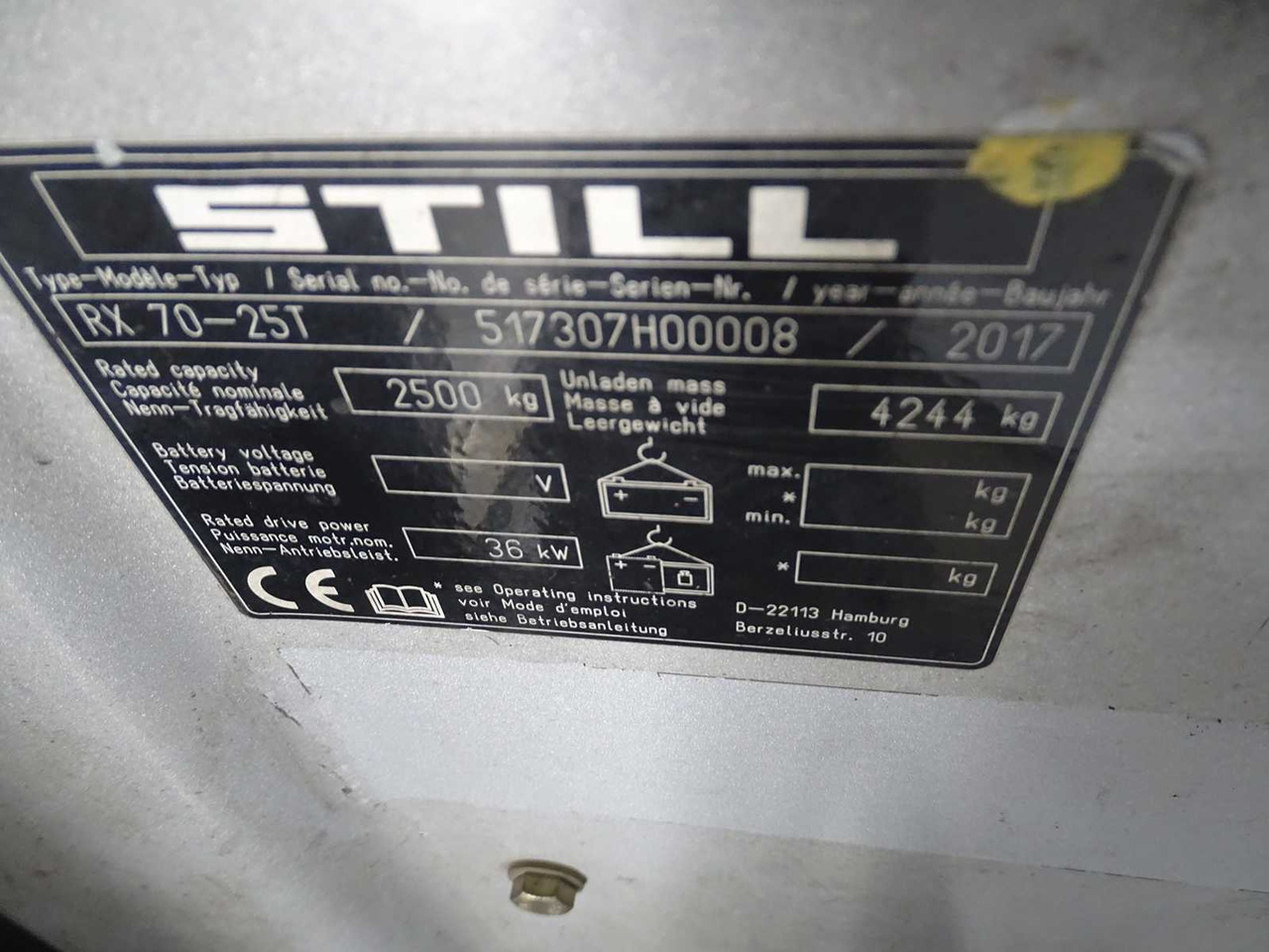 STILL RX70-25T 2017 FORKLIFT - رافعة شوكية: صورة 2 STILL RX70-25T 2017 FORKLIFT - رافعة شوكية: صورة 2