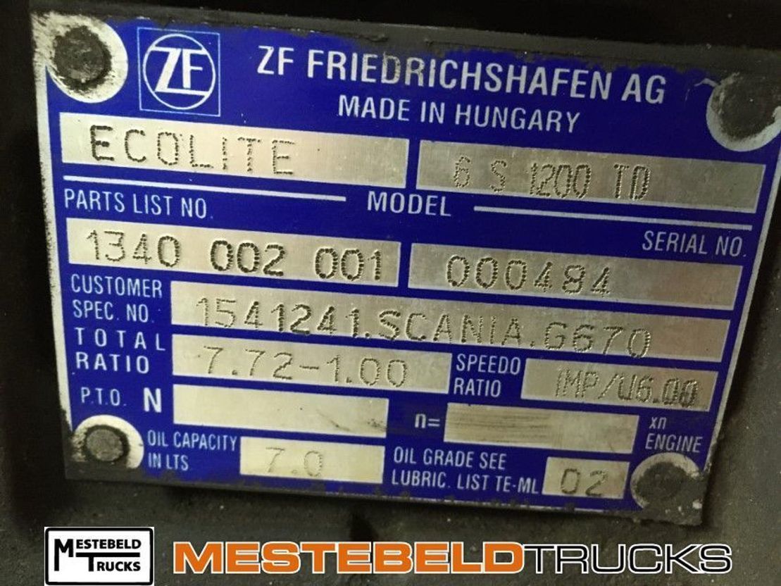 Scania Versnellingsbak G670 6S1200 TO  - صندوق التروس - شاحنة: صورة 5 Scania Versnellingsbak G670 6S1200 TO  - صندوق التروس - شاحنة: صورة 5