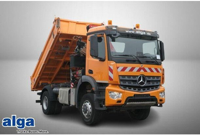 Mercedes-Benz 1835 AK Arocs 4x4, Meiller, Fassi F135AC, Funk - شاحنة قلاب: صورة 1 Mercedes-Benz 1835 AK Arocs 4x4, Meiller, Fassi F135AC, Funk - شاحنة قلاب: صورة 1
