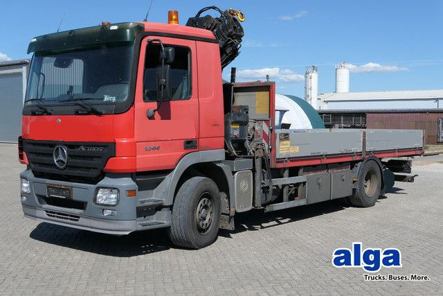 Mercedes-Benz 1844 L Actros 4x2, Hiab 144E-3, Funk, Voll-Luft - شاحنات مسطحة, شاحنة كرين: صورة 1 Mercedes-Benz 1844 L Actros 4x2, Hiab 144E-3, Funk, Voll-Luft - شاحنات مسطحة, شاحنة كرين: صورة 1