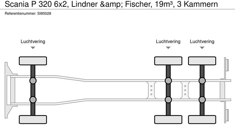 شاحنة صهريج Scania P 320 6x2, Lindner & Fischer, 19m³, 3 Kammern: صورة 19