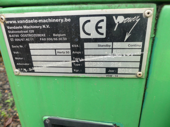 Groupe électrogène Vandaele-machinery - مجموعة المولدات: صورة 2 Groupe électrogène Vandaele-machinery - مجموعة المولدات: صورة 2
